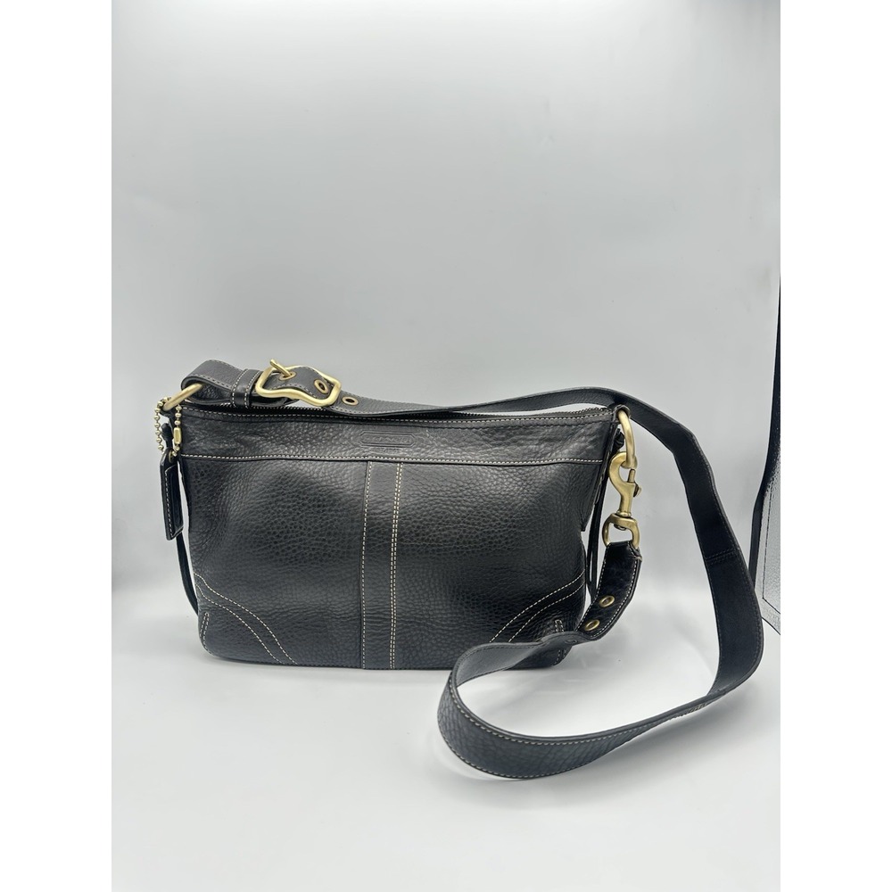 Coach Vintage Soho Small Duffel Bag 10559 Black Pebbled Leather Crossbody